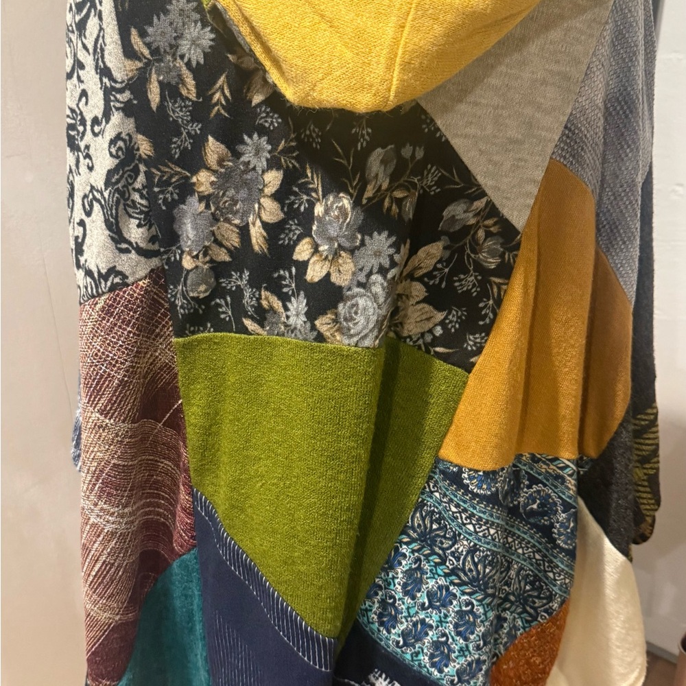 Colorful Patchwork Women's Poncho - Picture 4 of 7